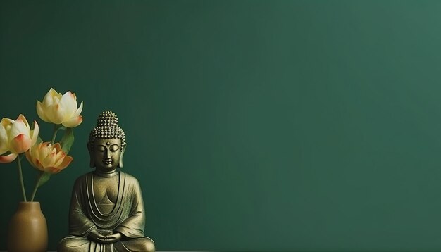 Foto fundo de budismo com buda e lótus