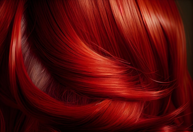 Fundo de cabelos ruivos Fechar a textura de cabelos longos com permanente