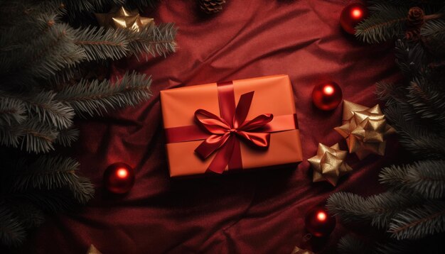 Fundo de caixa de presentes de Natal na decoração de Natal
