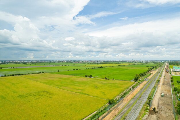 Fundo de campo vista superior paisagem natureza