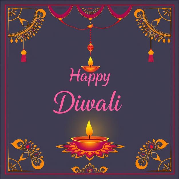 Fundo de cartão de festival tradicional religioso feliz diwali