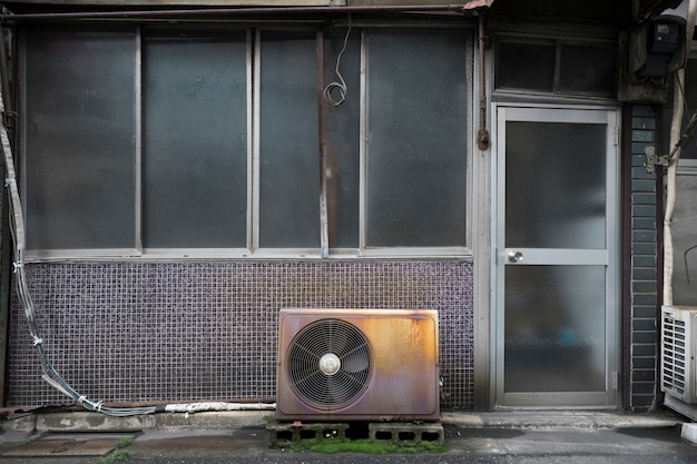 Foto fundo de casa abandonada com ventilador