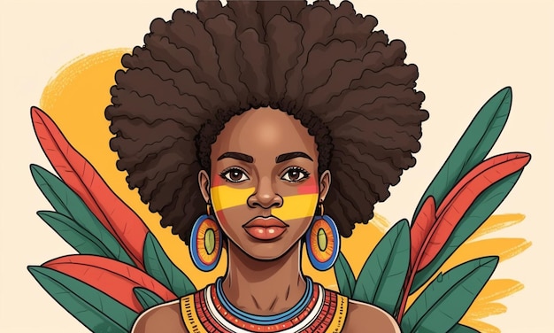 fundo de celebração colombiano africano desenhado à mão