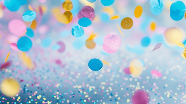 Fundo de celebração com coloridas decorações de festa de confete