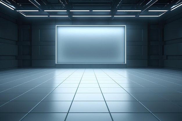 Foto fundo de centro em branco de palco futurista e limpo