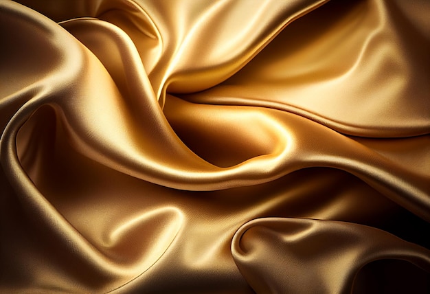 Fundo de cetim dourado com algumas linhas suaves nele renderização 3d generativa ai