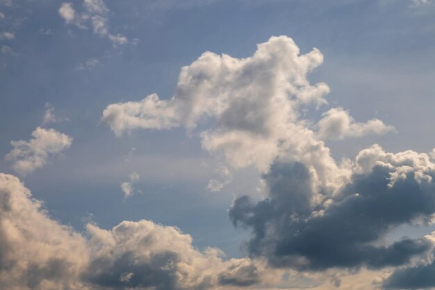 Fundo de céu azul com nuvens brancas listradas no céu e panorama de céu azul infinito pode ser usado para substituição do céu