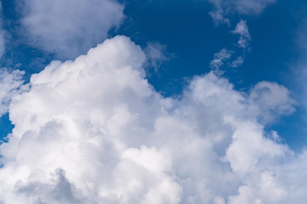 fundo de céu azul com panorama de pequenas nuvens