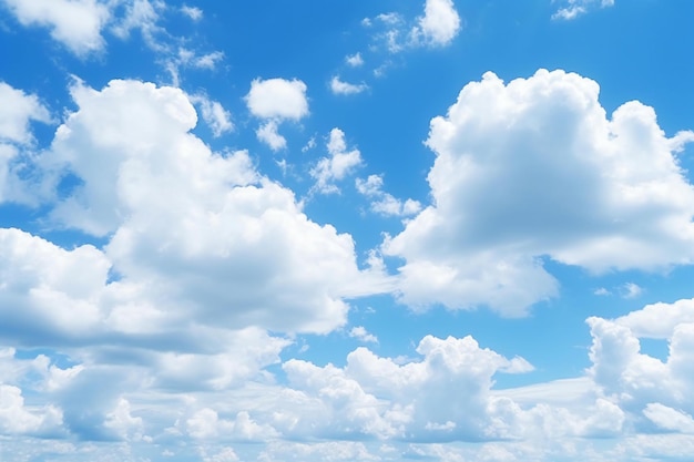 Fundo de céu azul com pequenas nuvens o vasto céu azul e céu de nuvens