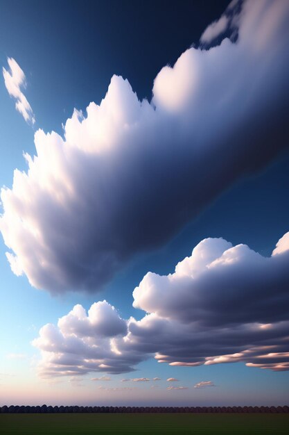 Fundo de céu com nuvens brancas e céu azul