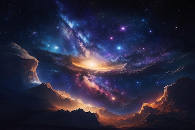 Fundo de céu noturno estrelado, papel de parede de céu noturno estrelado, fundo de galáxia, fundo de espaço, papel de parede de galáxia, papel de parede de espaço, ai generativo