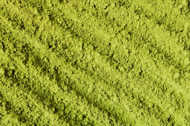 Foto fundo de chá verde em pó matcha superalimento bebidas saudáveis vista superior