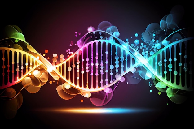 Fundo de ciência abstrata com fitas de DNA