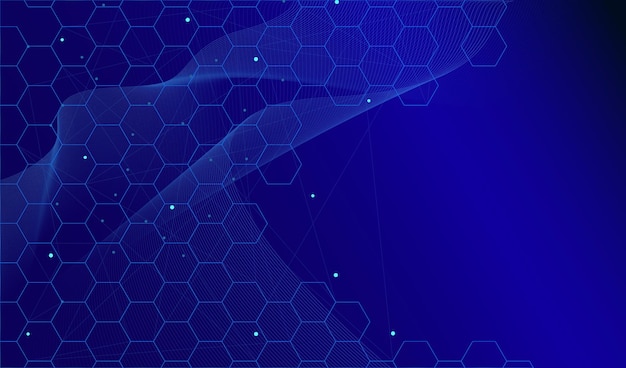 fundo de ciência e tecnologia com padrão de hexágonos