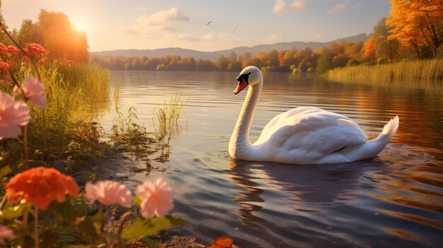 Foto fundo de cisne de alta qualidade