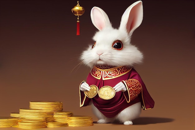Fundo de coelho do ano novo chinês