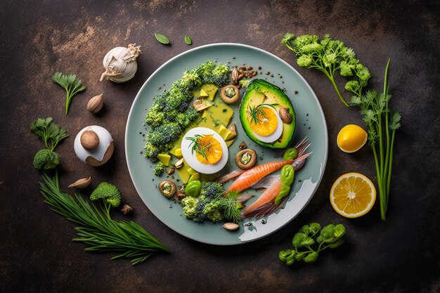 Fundo de comida saudável gerado por IA