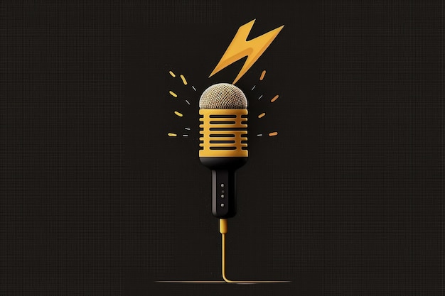 Fundo de conceito de podcast de ícone de microfone de estúdio IA generativa