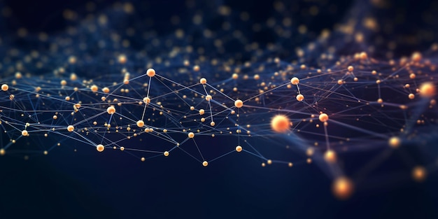 Fundo de conexão de rede de tecnologia Big Data Banner Generative AI
