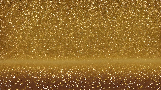 Foto fundo de confete com brilho dourado brilhante