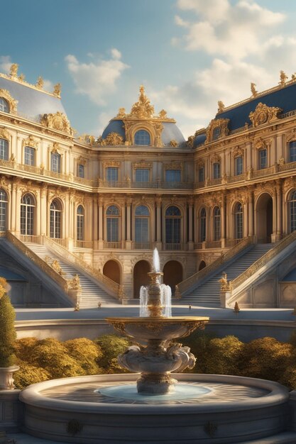 Fundo de construção de arquitetura do Palácio de Versalhes
