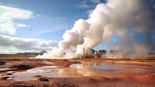 Fundo de cor sólida de energia geotérmica movido a terra eletricidade recursos renováveis