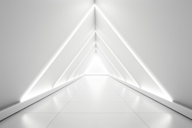 Foto fundo de corredor triangular branco abstrato
