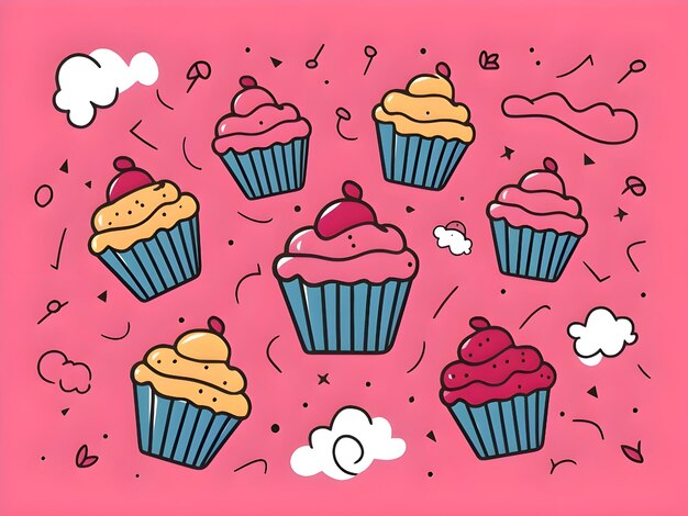 Foto fundo de cupcake colorido