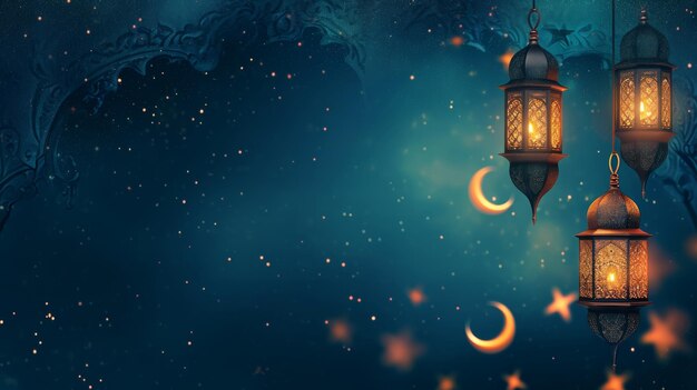 Foto fundo de decoração de ramadã belo mês sagrado eid mubarak fundo