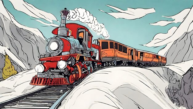 Fundo de desenho animado de trem muito legal