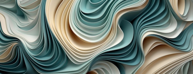 fundo de design abstrato 3D com curvas onduladas e espirais IA generativa