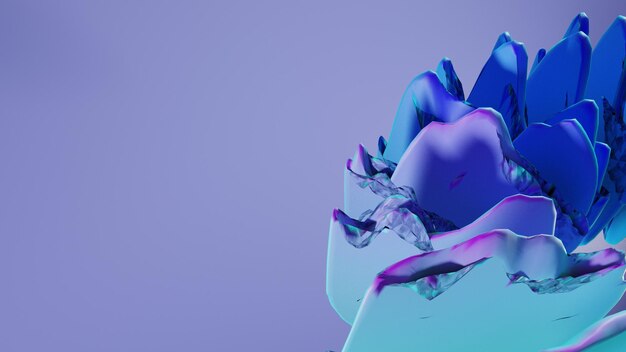 fundo de design abstrato com cor neon, geometria colorida de renderização 3d, design roxo e azul
