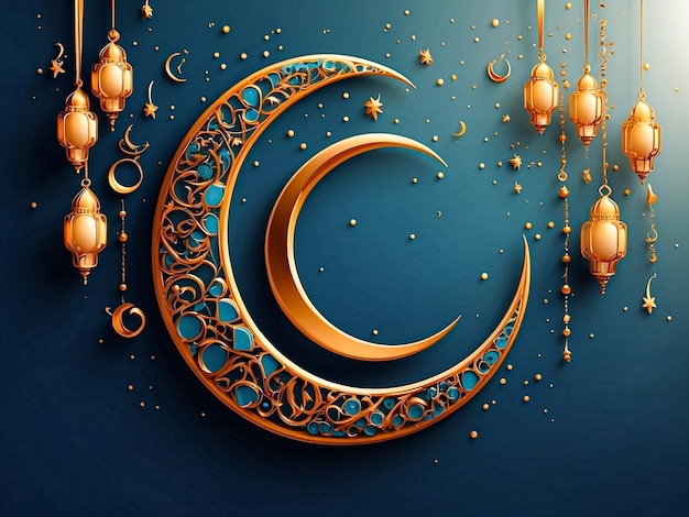 Fundo de design cultural do cartão Eid Mubarak
