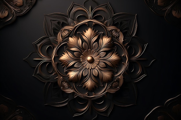 Fundo de design de mandala ornamental de luxo em cor de gradiente dourado