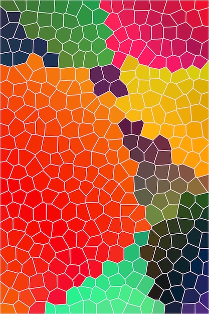 fundo de design de padrão colorido abstrato moderno com design de vitrais de cristais hexagonais