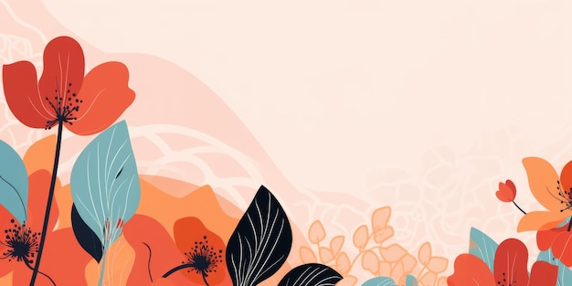 Fundo de design floral bonito abstrato colorido simples desenho animado lindo Generative AI AIG32