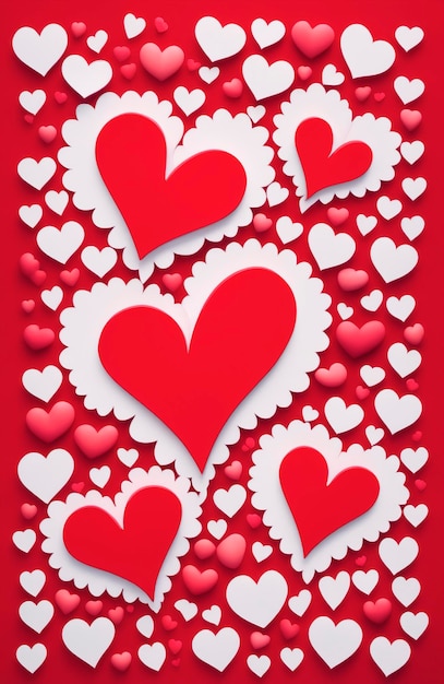 Fundo de dia de São Valentim com corações vermelhos Fundo do dia de São Valentino