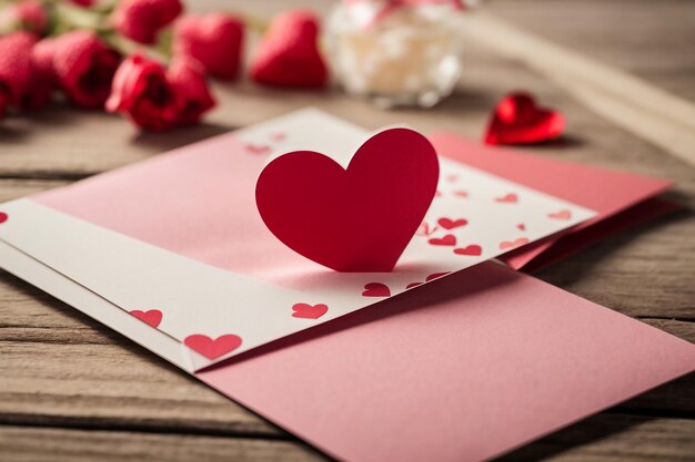 Fundo de Dia dos Namorados Cartão de Namorados com coração DIY para crianças