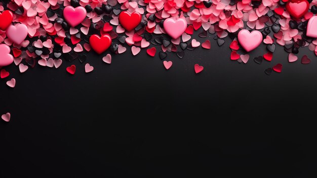 Fundo de Dia dos Namorados com corações Ilustração vetorial
