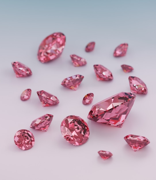 Foto fundo de diamantes rosa de alto ângulo