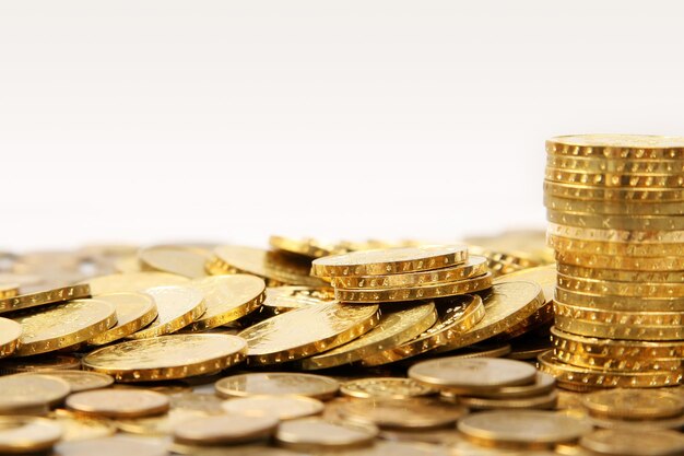 Foto fundo de dinheiro bonito feito de moedas de ouro