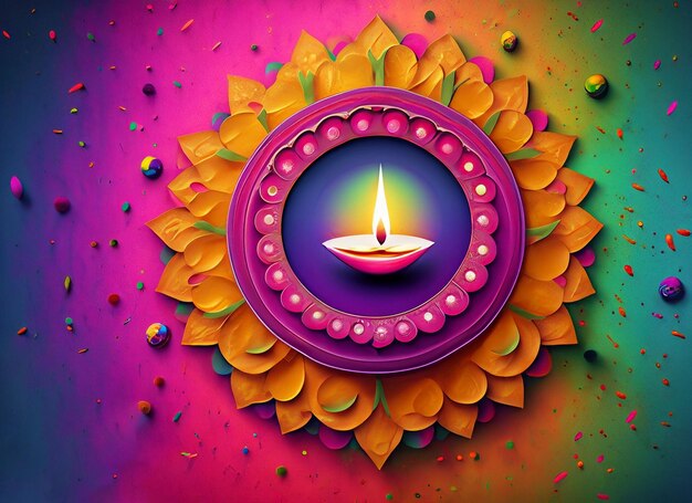 Fundo de Diwali com parede colorida