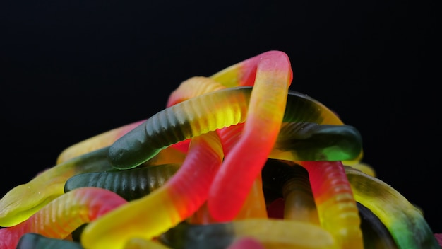 Foto fundo de doces de geleia colorida saborosa e brilhante