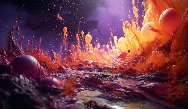 Foto fundo de espaço de fantasia com planetas e nebulosa ai gerado