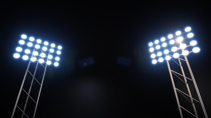 Foto fundo de esportes com luzes brilhantes