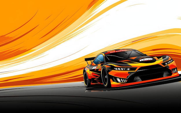 Fundo de esportes de carro de corrida nascar ilustração colorida