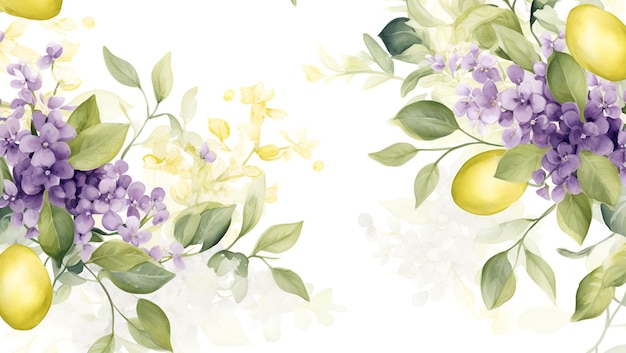 Fundo de estilo aquarela padrão de flores