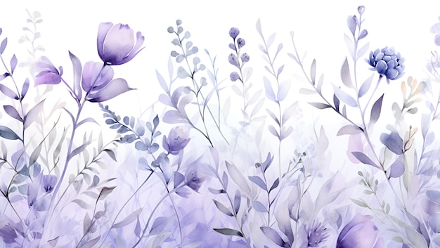 Fundo de estilo aquarela padrão de flores