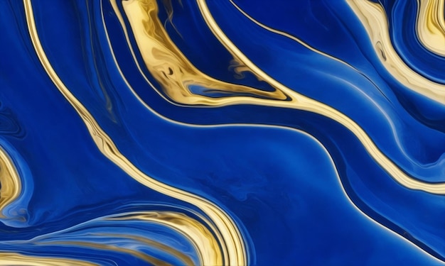 Fundo de estilo de pintura a óleo em mármore azul escuro e dourado