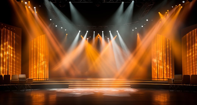 fundo de estrutura de palco com luzes